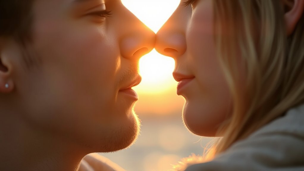 affectionate nose rubbing gesture