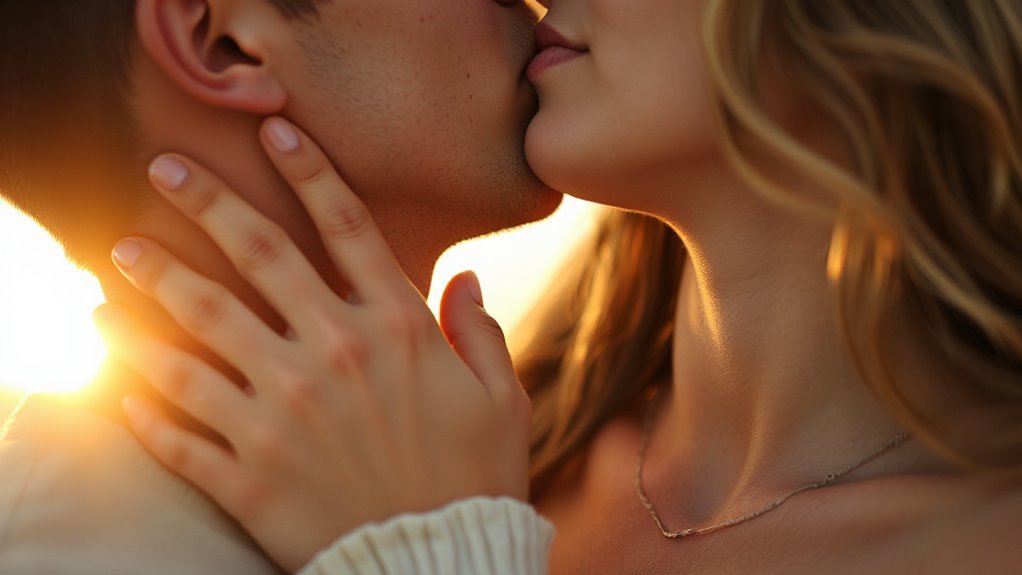 gentle neck caresses enhance romance