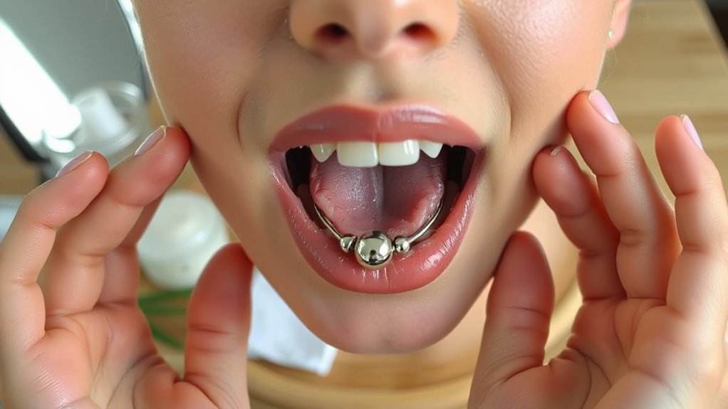 kissing with tongue piercing