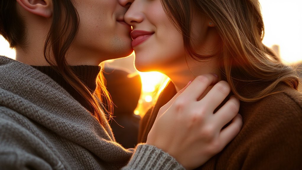 playful teasing lip bite