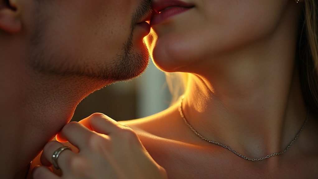 sensual neck kissing intimacy