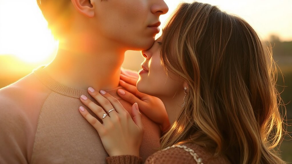 supportive grip while kissing